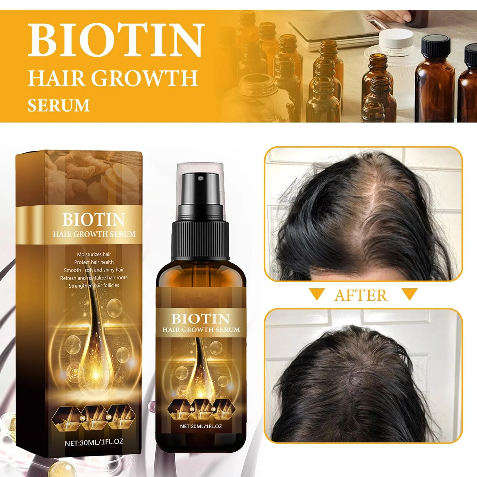 Спрей для росту волосся з біотином Biancat зволожуючий, фото №3