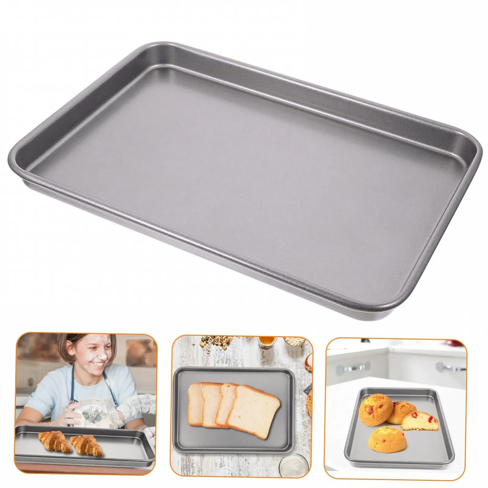 Деко для запікання VALICLUD з вуглецевої сталі антипригарне для піци та овочів товсте, фото №4 Деко для запікання VALICLUD з вуглецевої сталі антипригарне для піци та овочів товсте, фото №4