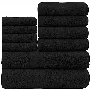Набір рушників для ванної GC GAVENO CAVAILIA SOFT TOWELS 10 предметів преміум-класу 450 GSM чорні - Фото 1