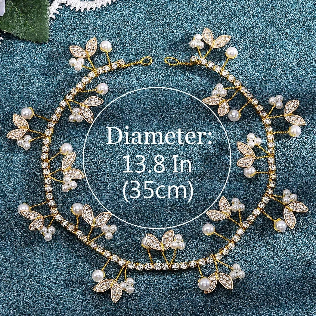 Обруч для волосся IYOU Весільний з кришталевими перлинами, фото №2