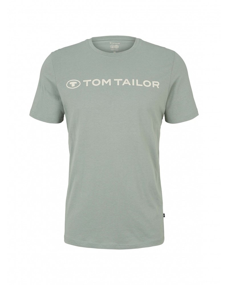 Футболка printed crewneck logo  1030527XX1012960 Tom Tailor Сірий M, фото №5