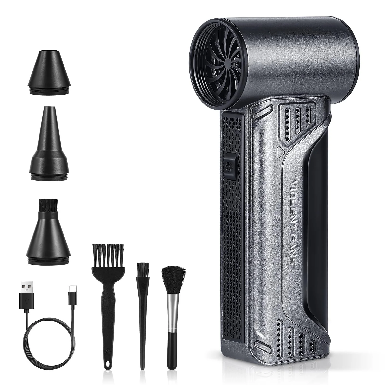 Електрична повітродувка Lychico 160 000 RPM 3 швидкості Акумуляторна 52 м/с Швидка зарядка 20W, фото №1