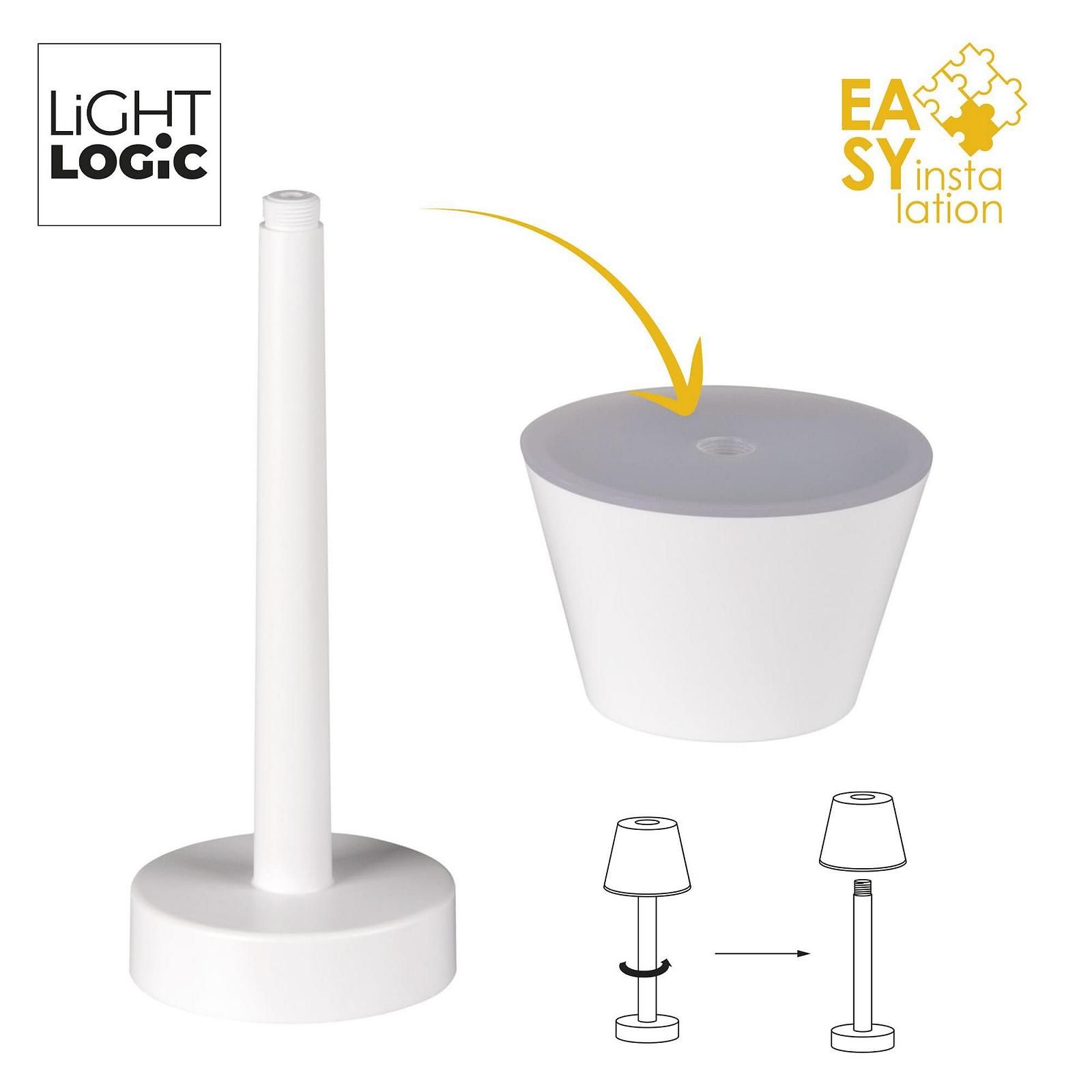 Настільна лампа LightLogic LL JERE DIM RGB W 66322 акумуляторна LED USB IP44 біла, фото №8