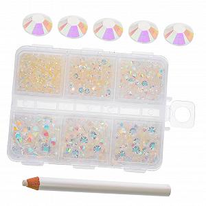 Стразы для ногтей FRCOLOR Смола Плоское дно Кристалл Стразы / Самоцветы с плоской задней частью для чашек Аксессуары для ногтей 3D Белый - Фото 1