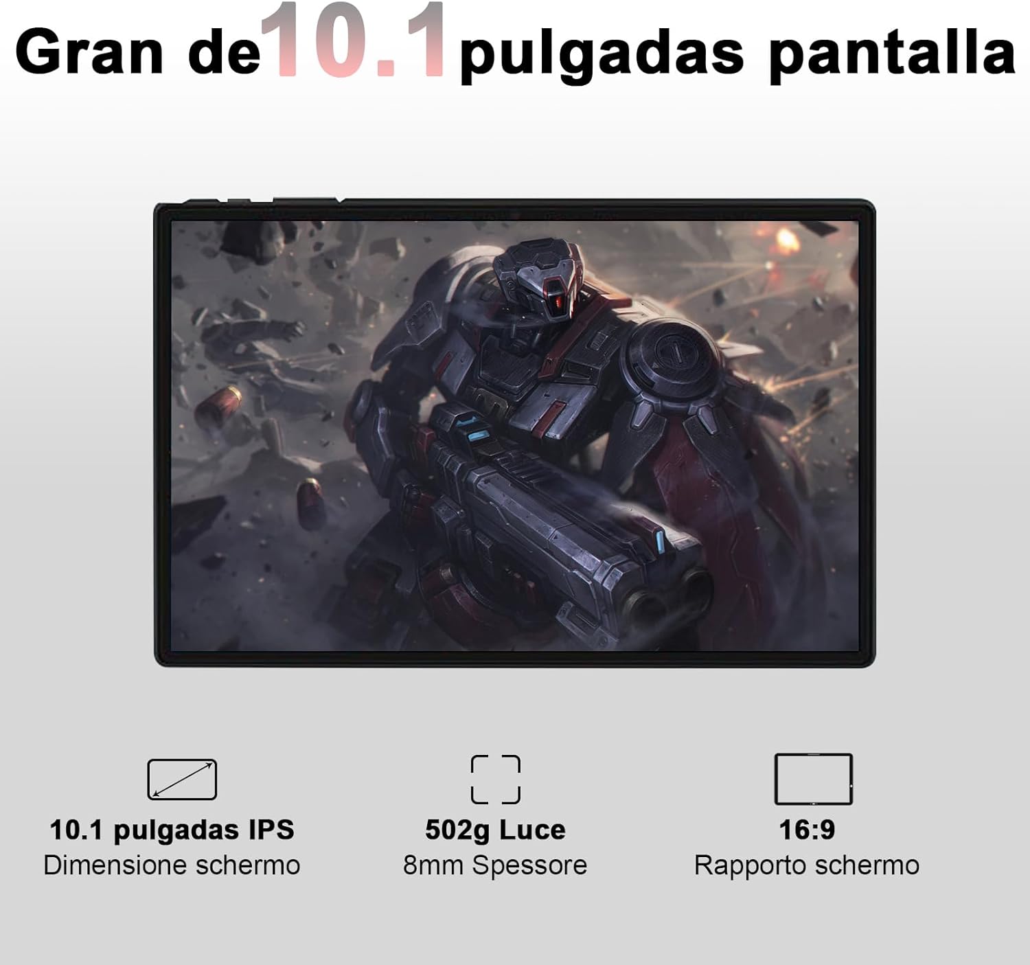 Планшет 10.1" AOCWEI X900 6+8/128Gb 8 ядер Android 13 8000 mAh Чорний, фото №3