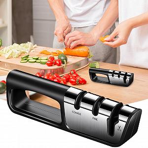 Точилка для ножів Chef Cutter Sparklader 3-ступінчаста для ножиць та ножів synthetic.ua - Фото 1