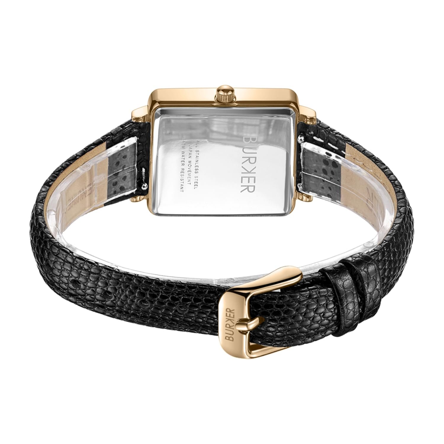 Женские часы BURKER Daisy Квадратные Аналоговые Кварцевые 28 мм Золотой Черный/Черная Кожа, фото №4 Женские часы BURKER Daisy Квадратные Аналоговые Кварцевые 28 мм Золотой Черный/Черная Кожа, фото №4
