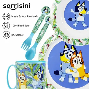 Набор детской посуды Sorrisini Bluey, многоразовый synthetic.ua - Фото 1