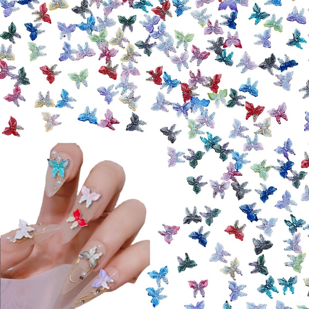 Кабошони для нігтів Метелик 240 шт 12 кольорів 3D Блискучі Манікюрні, фото №1