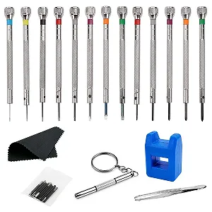 Набір годинникових викруток 13 прецизійний 13 шт. 0.6 мм - 2.0 мм з розмагнічувачем - Фото 1