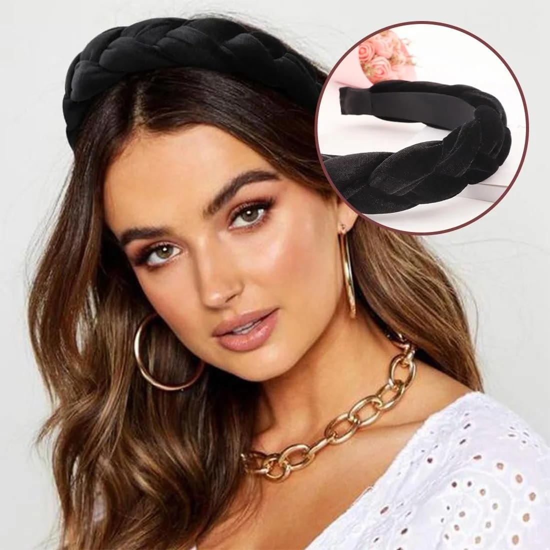 Обруч Оксамитовий Плетений Широкий, фото №4 Обруч Оксамитовий Плетений Широкий, фото №4