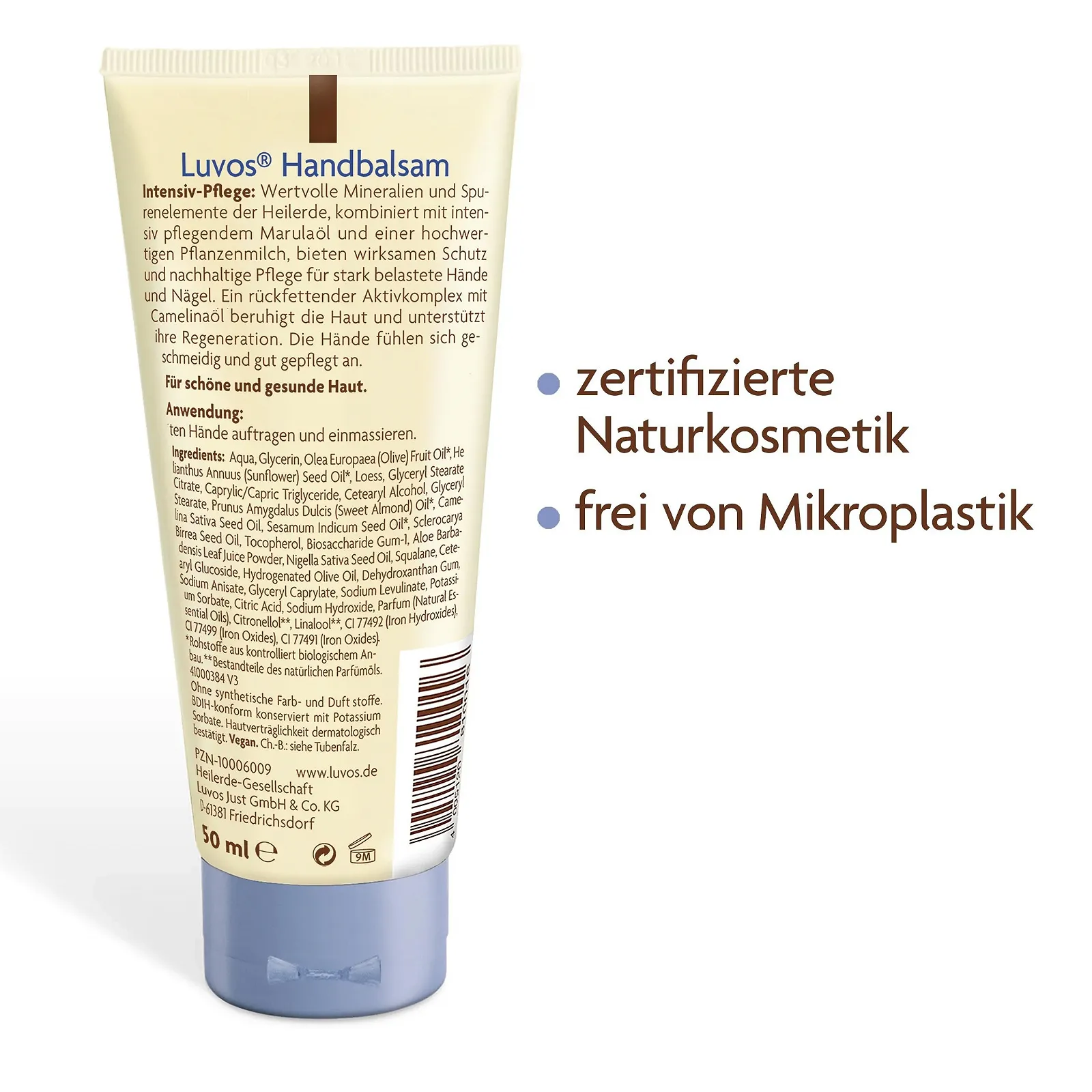 Бальзам для рук Luvos Intensive Care з олією рижію, 50 мл, фото №4