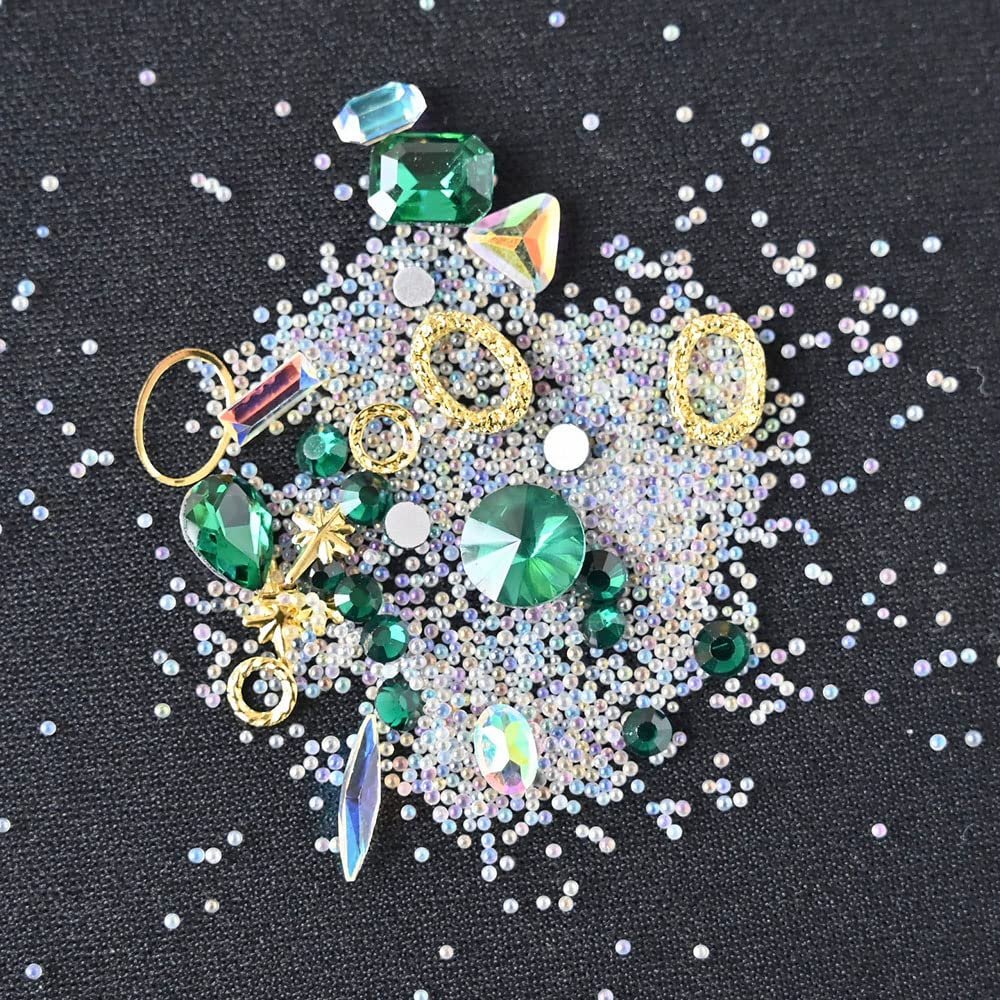 Бутылка Смешанные 3D Aurora Nail Charms Бусины Стразы Русалка Бусины для ногтей Искусство Украшения Шипы Ювелирные изделия Хрустальные Блестки Драгоценные камни, фото №4