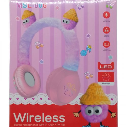 Навушники бездротові Мʼякі монстрики рожеві, фото №1