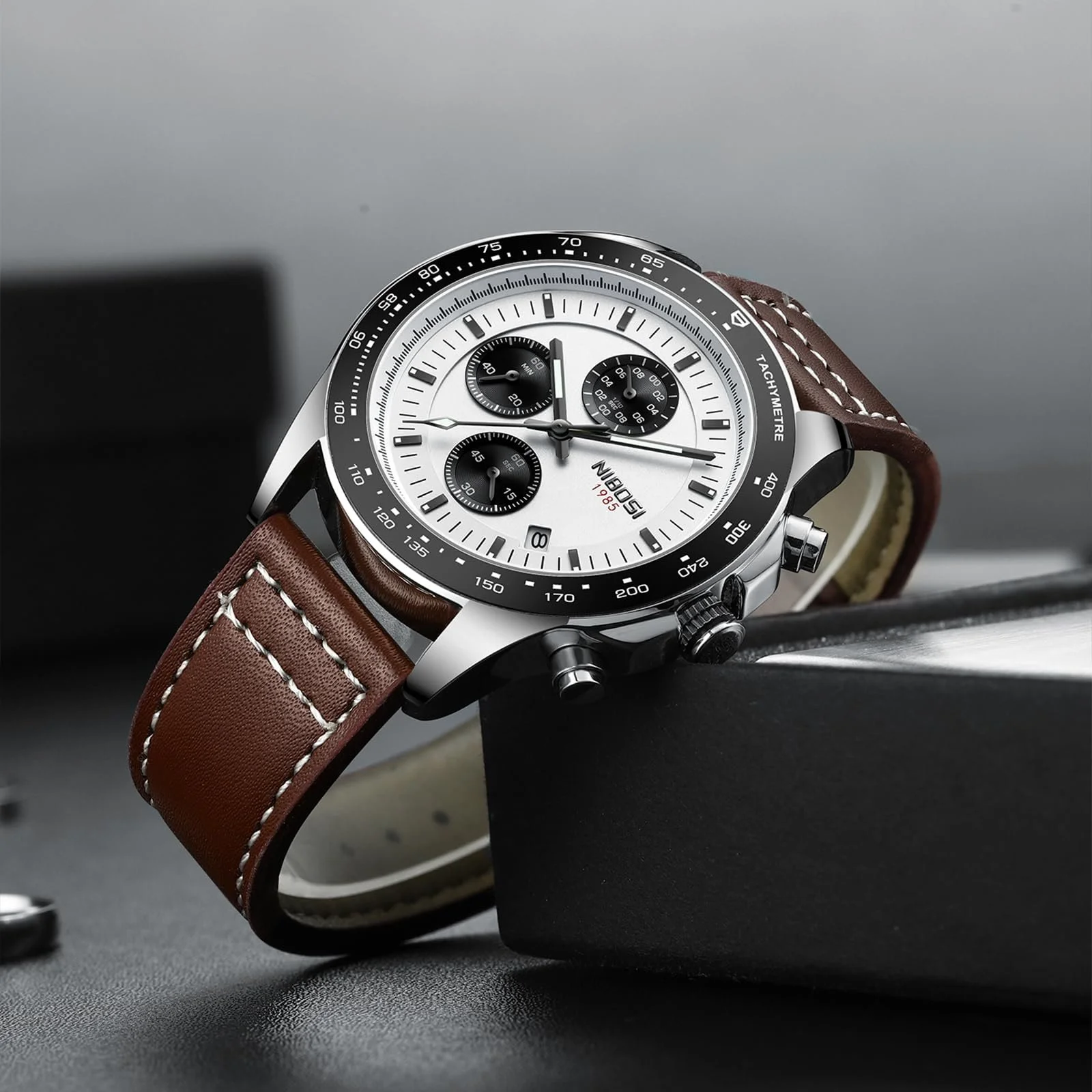 Мужские часы NIBOSI Кварцевые Аналоговые Коричневые, фото №6 Мужские часы NIBOSI Кварцевые Аналоговые Коричневые, фото №6