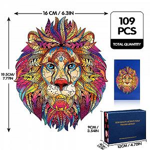 Пазл TOLOYE Lion 100 деталей Деревянный 16 x 26.3 см synthetic.ua - Фото 1