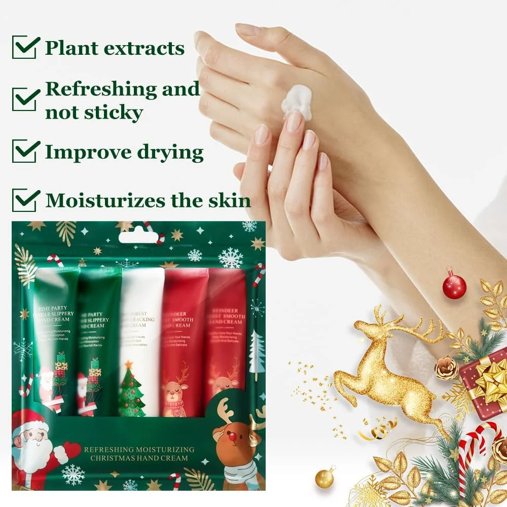 Крем для рук Набір 5 штук Зимовий набір кремів для рук Зволожувальний, фото №3