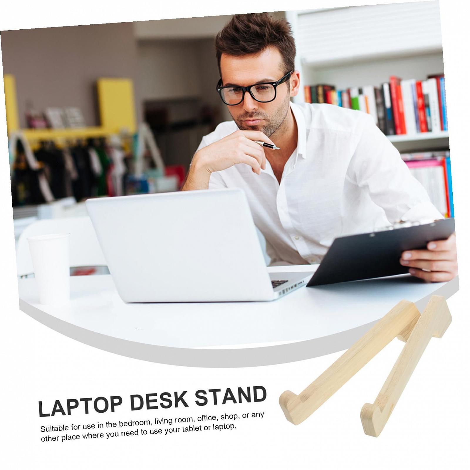 Подставка для ноутбука деревянная портативная, набор 2 шт., фото №3