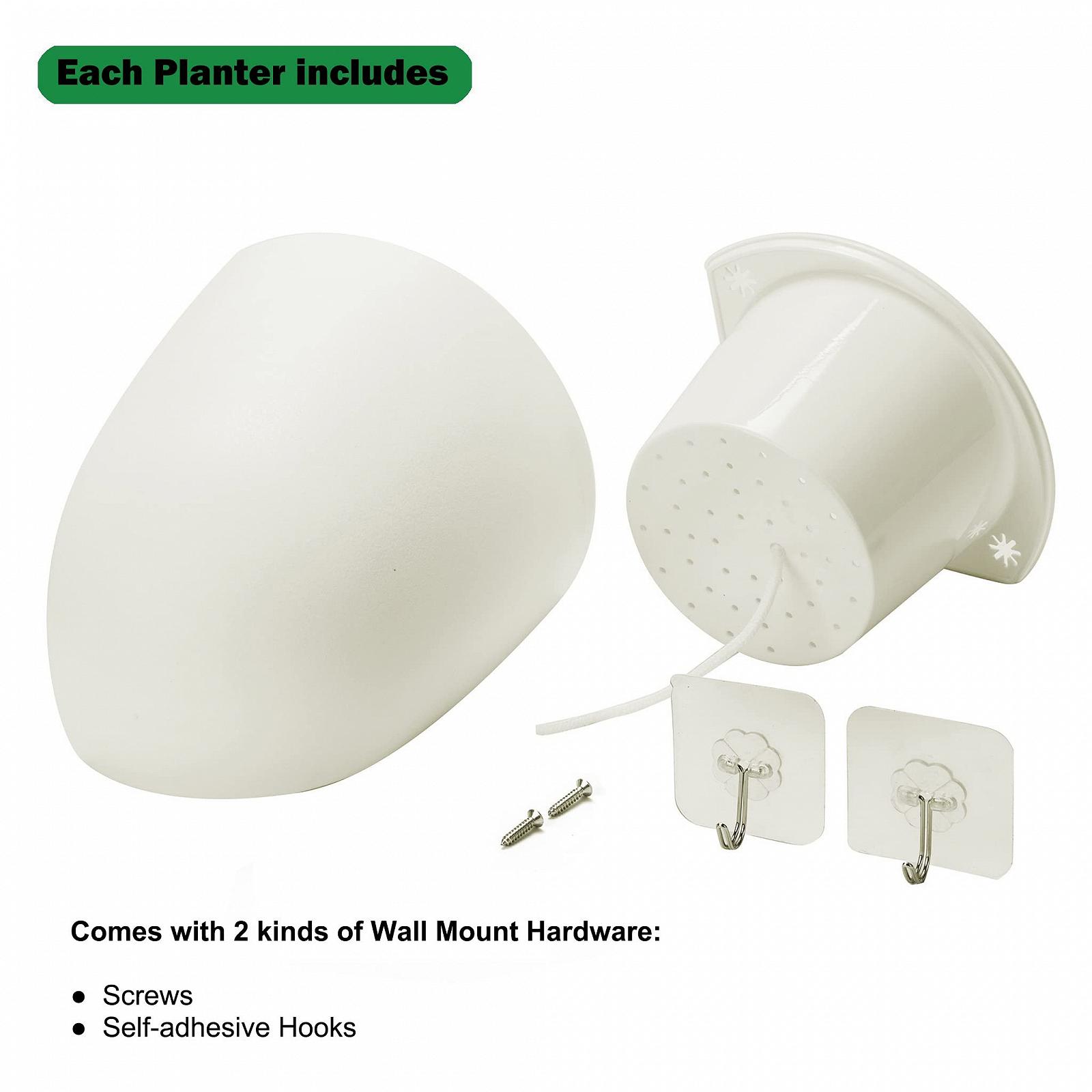 Кутове настінне кашпо ORIMERC Набір 2 шт. автополив трикутне пластик Білий, фото №3