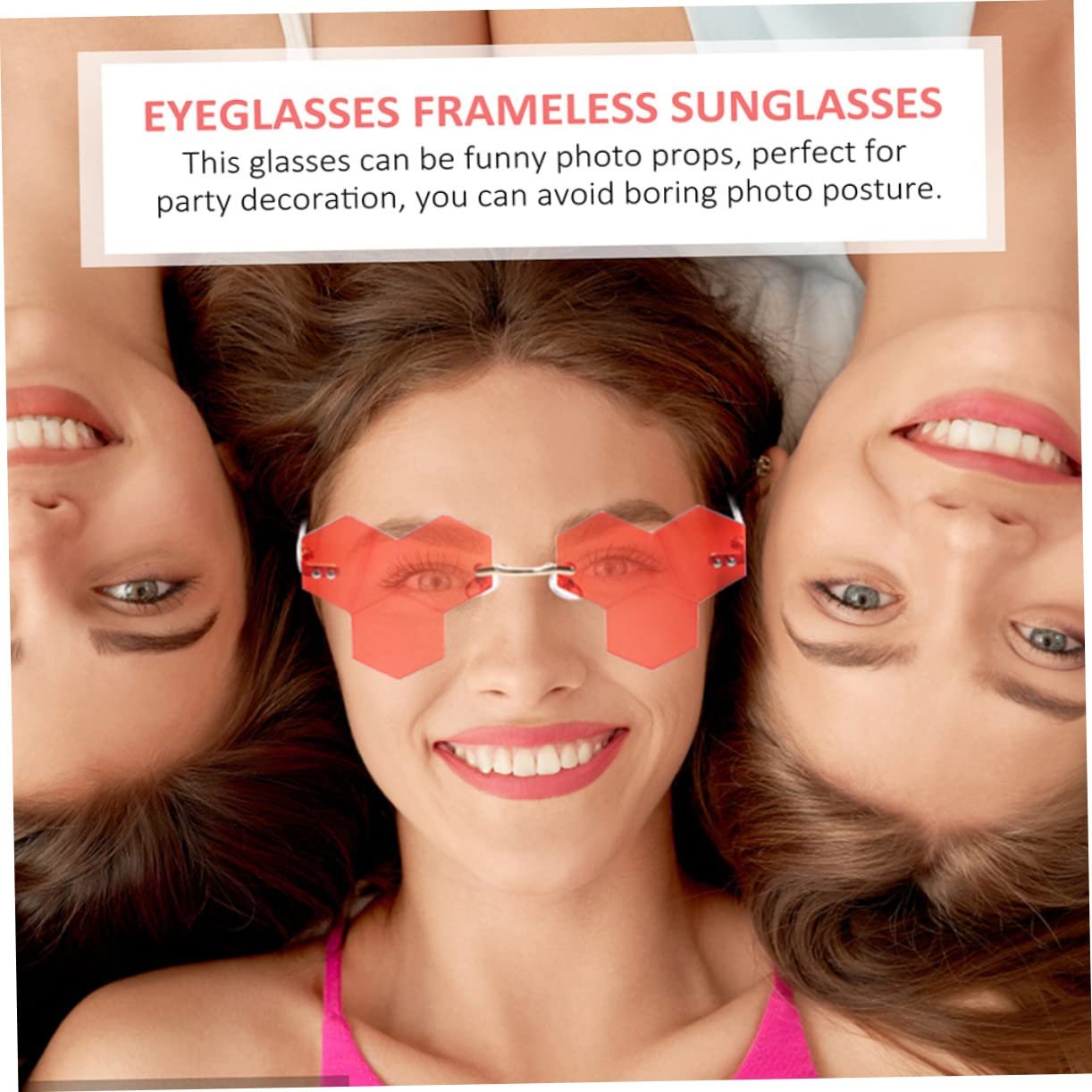 Сонцезахисні окуляри Набір 4 шт. PACKOVE Великі Без оправи Різнокольорові лінзи, Асорті кольори, фото №4