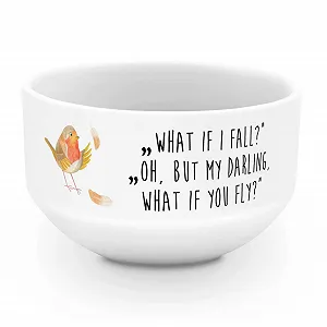 Миска для хлопьев Mr. & Mrs. Panda Малиновка Перья Белый - Фото 1