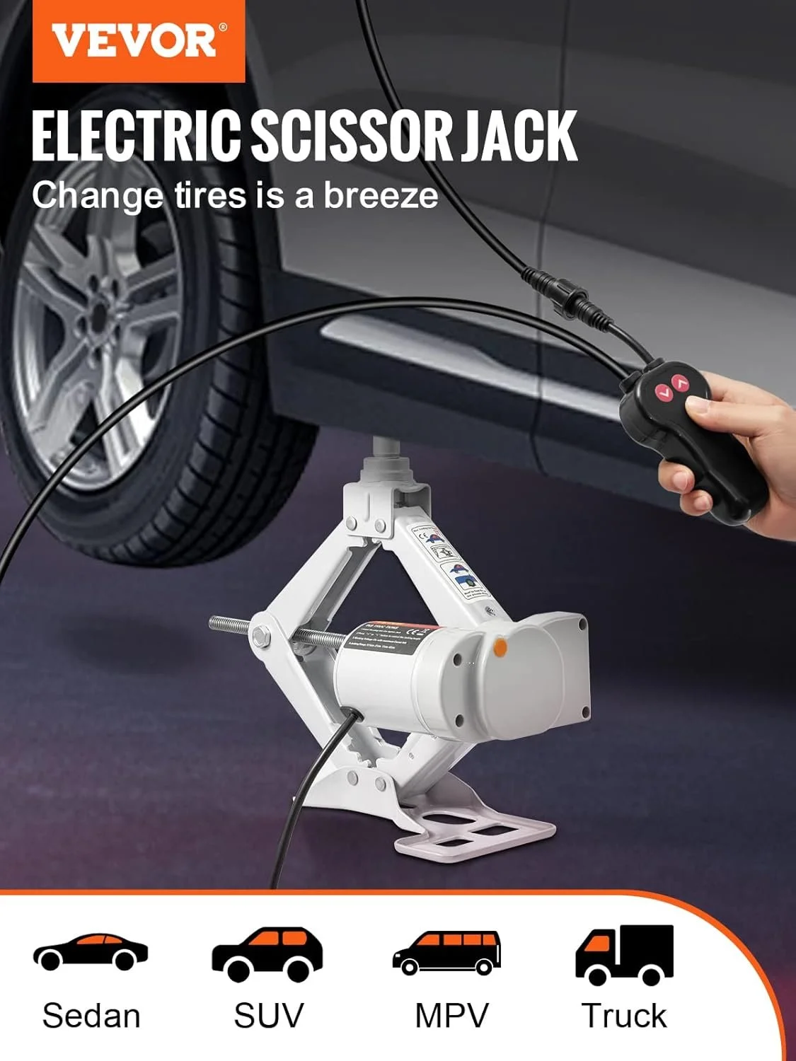 Електричний автомобільний домкрат VEVOR 120-370/170-420MM Lift Jack2 Сірий, фото №3