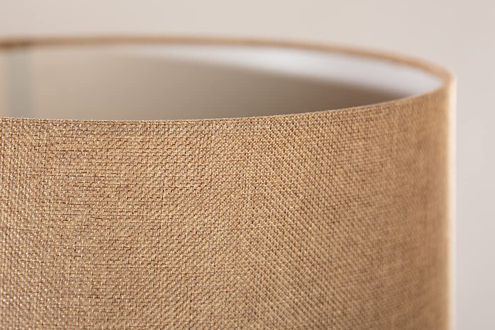 Настольная лампа Riess Ambiente Harmony Nature массив дерева 50 см бежевый тик с льняным абажуром, фото №5