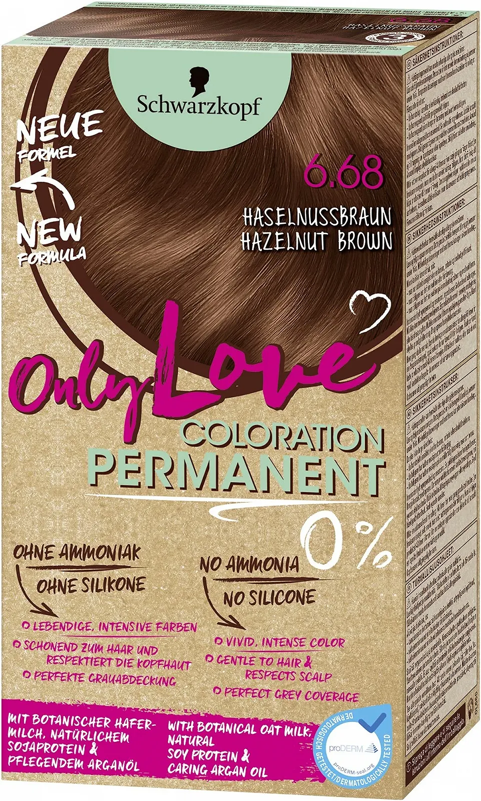 Фарба для волосся Only Love 668 Лісовий Горіх Рівень 3, 143 мл, Стійка, Яскраві та Насичені Кольори з Ідеальним Зафарбовуванням Сивини, фото №1