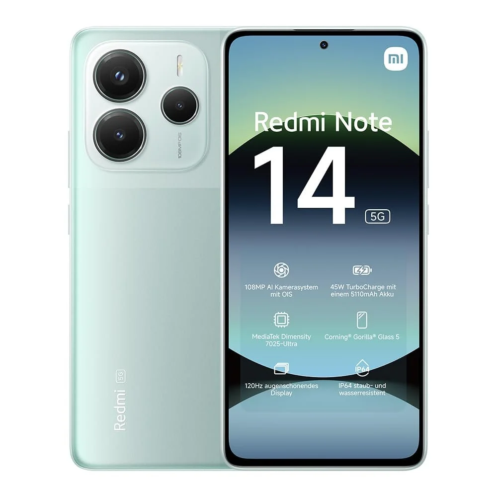 Смартфон Xiaomi Redmi Note 14 5G 8 + 256 GB 108 MP 5110 мАг Green, фото №1