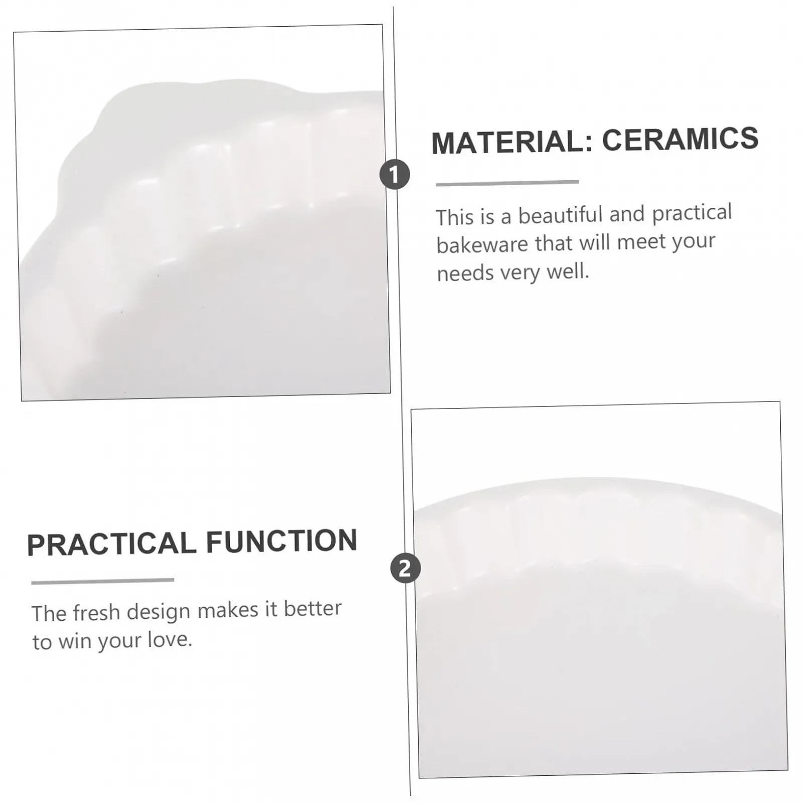 Форма для запекания Керамическая Круглая Белая, фото №7