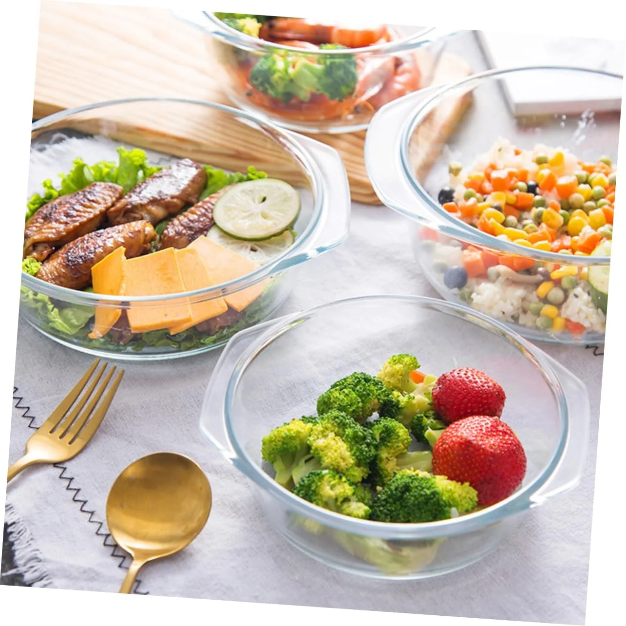 Миска жаростійка кругла з кришкою Скляна, фото №5