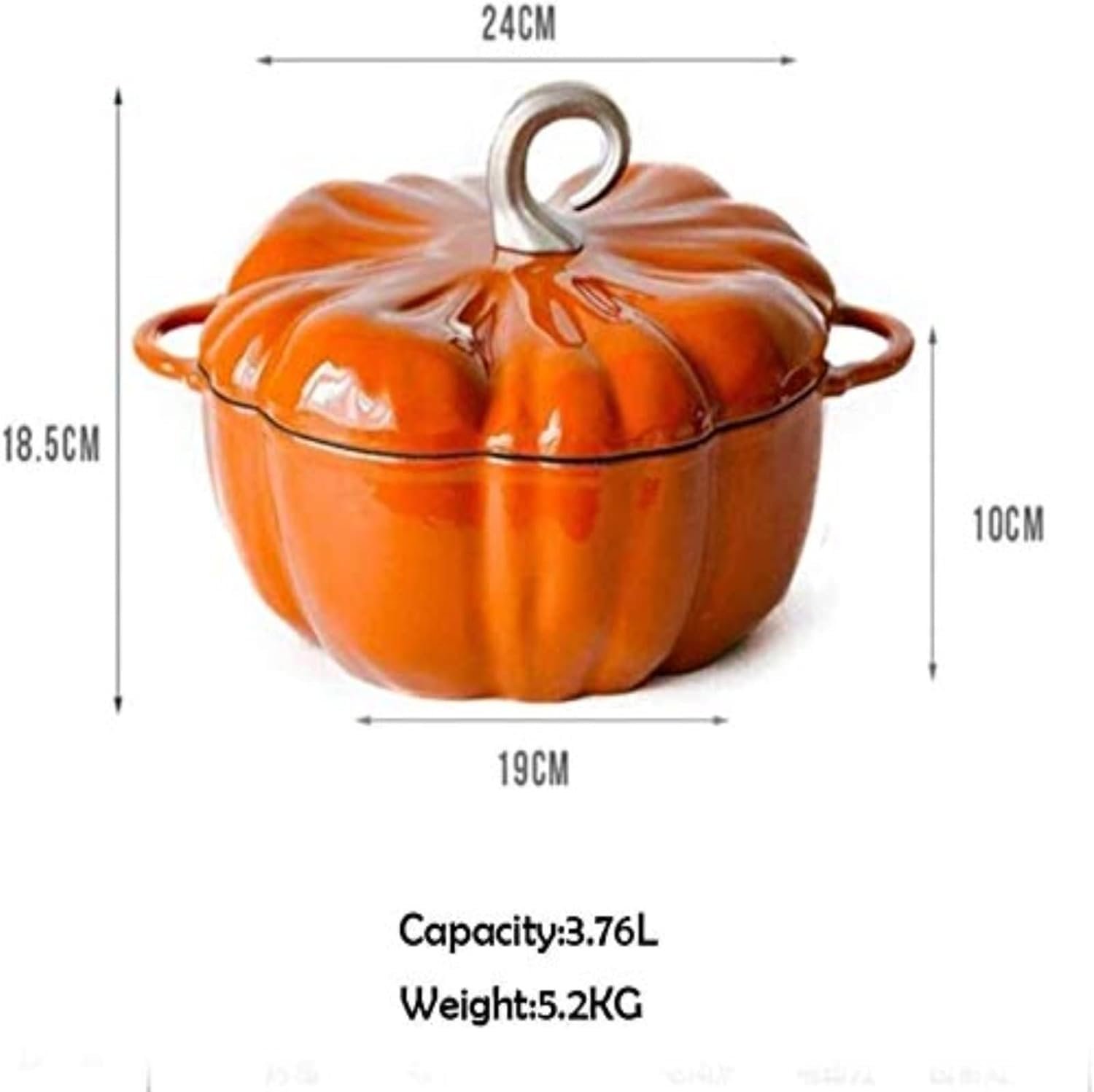 Жаровня Dutch Oven чавунна емальована антипригарна з кришкою, фото №6