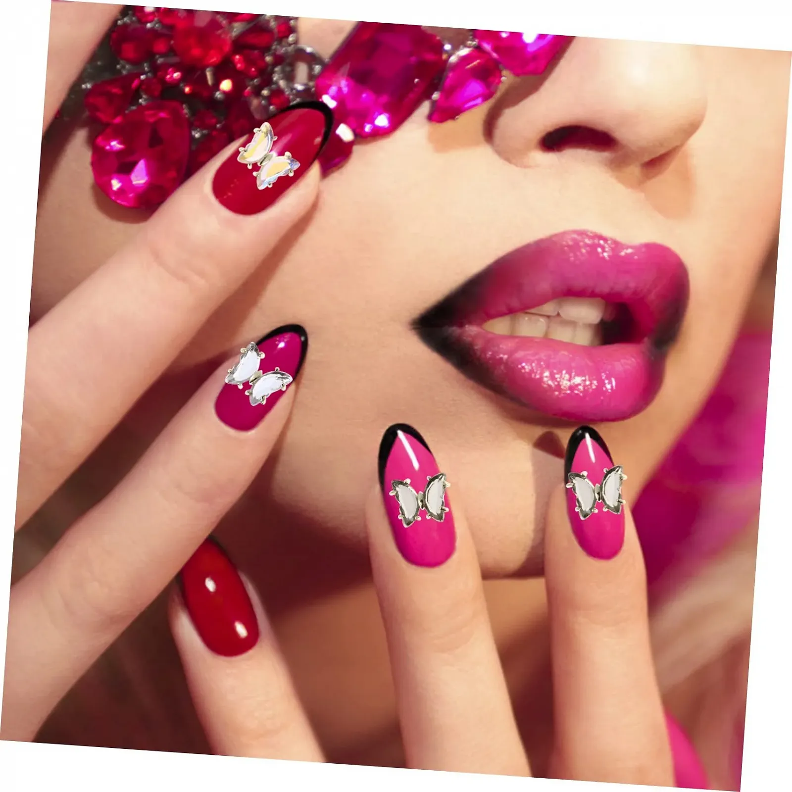 3D Шармы для ногтей Healeved Бабочка Кристалл Стразы для ногтей Безопасный материал 40 штук x 4, фото №2