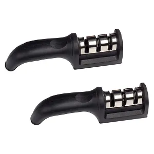 Ручна Точилка для ножів Toyvian 2 штуки з алмазної сталі компактна чорна - Фото 1