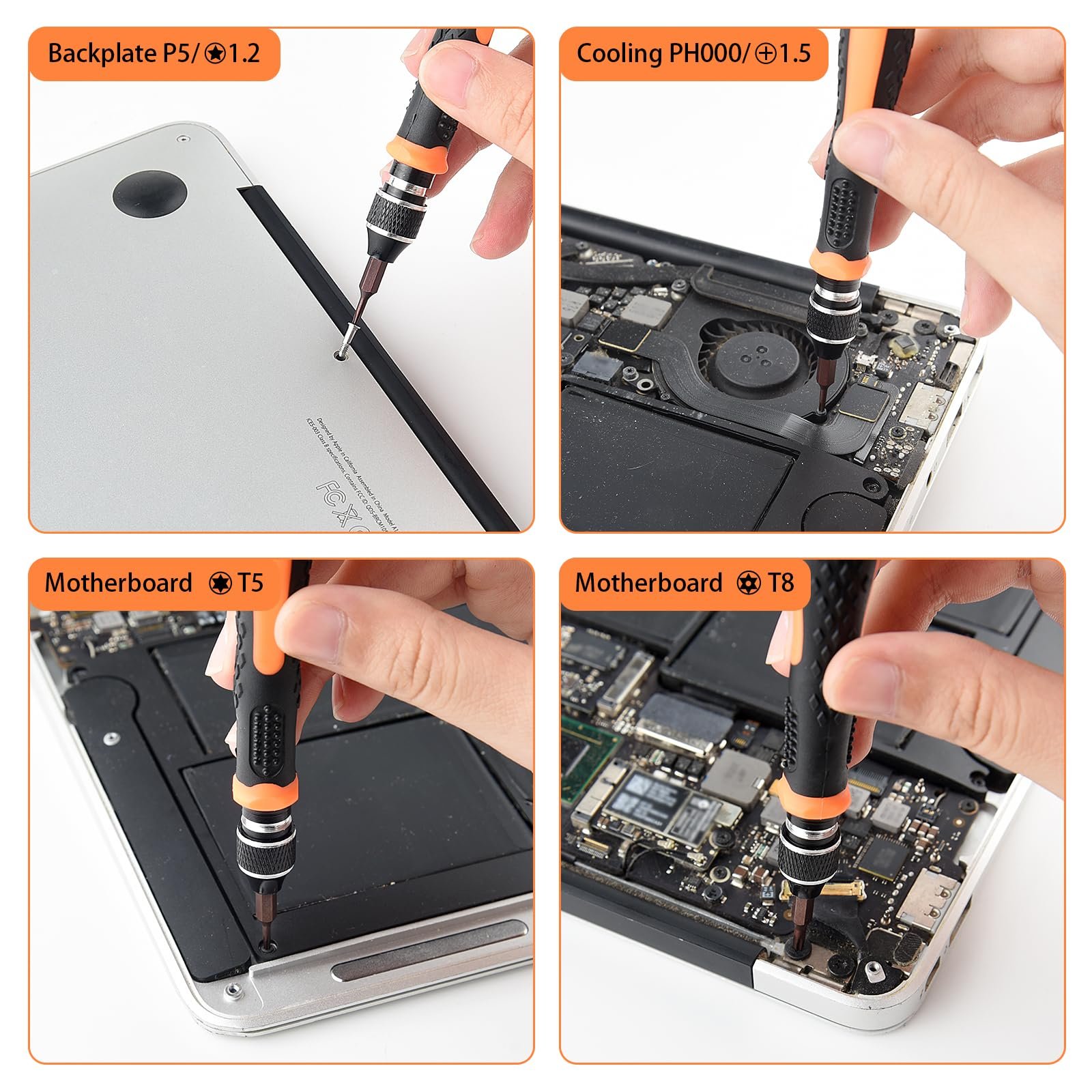 Набір викруток ASTARON 17 в 1 для ремонту Macbook з T3 T4 T5 T6 T8 P2 P5 PH000 Ph00 Y00 Magnetic Torx Bit і інструментом відкривання для ноутбука, MacBook Air і Pro, Xbox, PS4, фото №3 Набір викруток ASTARON 17 в 1 для ремонту Macbook з T3 T4 T5 T6 T8 P2 P5 PH000 Ph00 Y00 Magnetic Torx Bit і інструментом відкривання для ноутбука, MacBook Air і Pro, Xbox, PS4, фото №3
