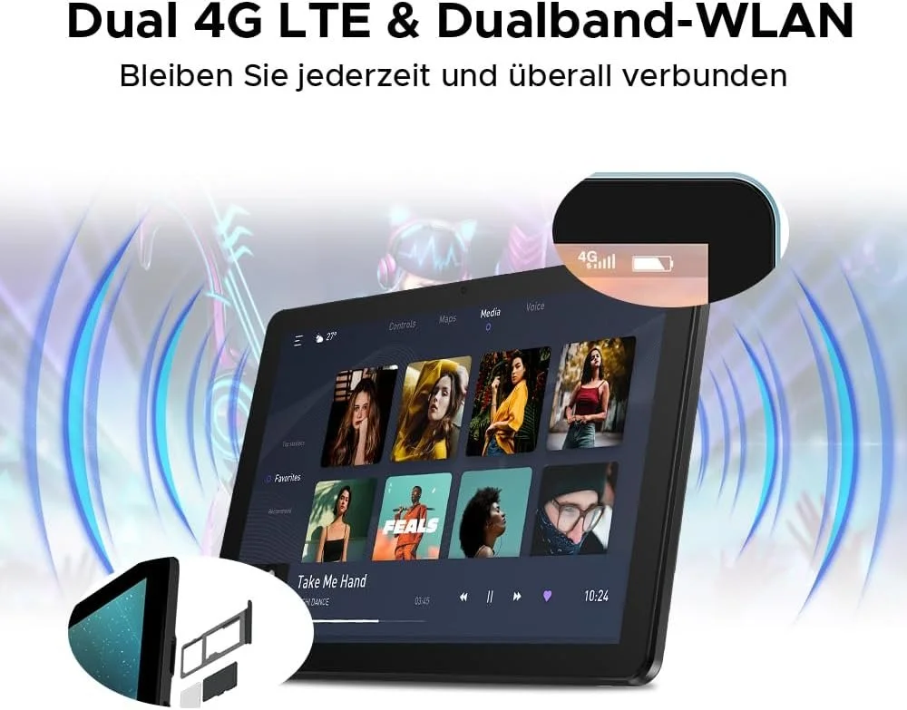 Планшет DOOGEE T10W 10.1" (4+12)/128 Гб 4G 2 SIM Android 15 8000 мАг Чорно-блакитний, фото №3