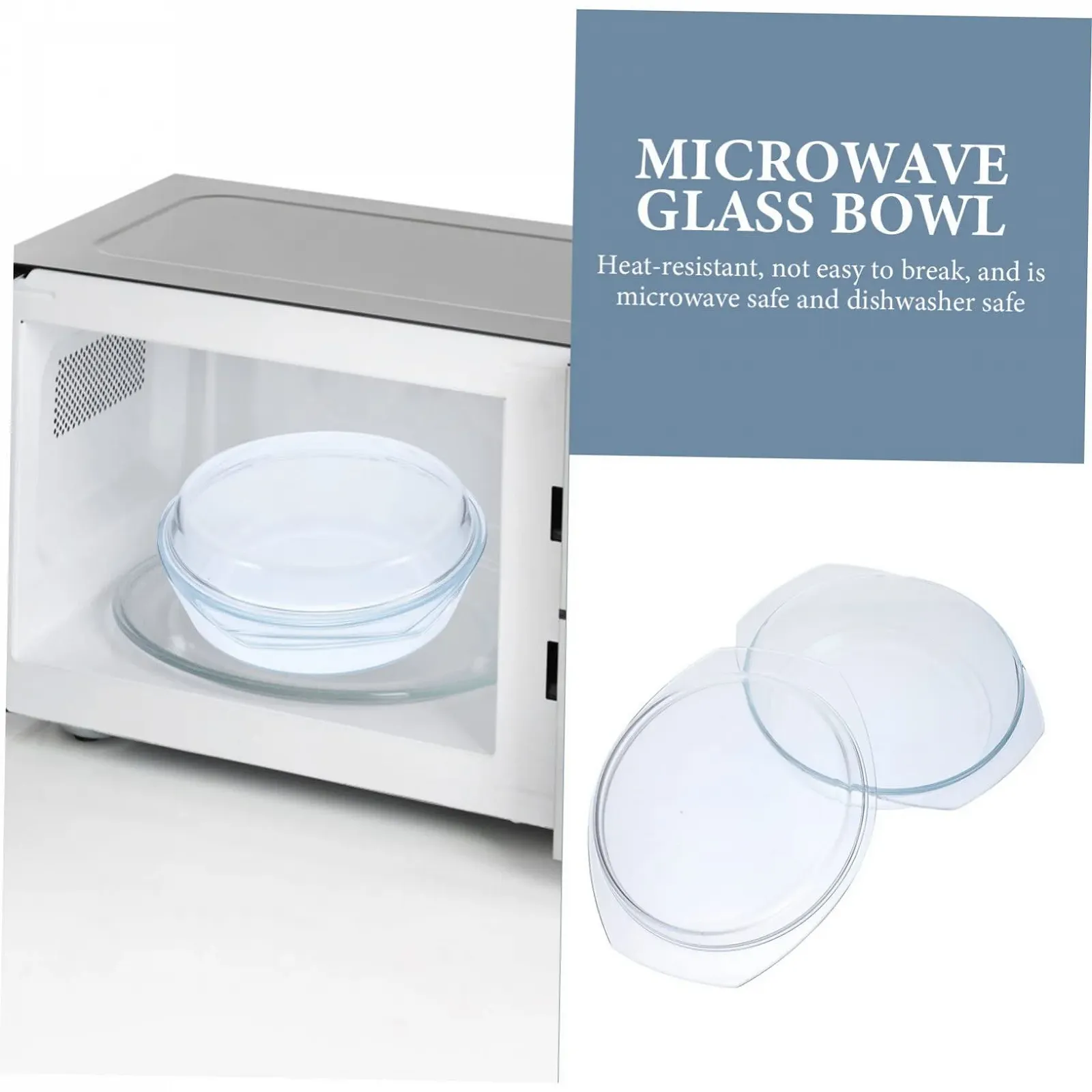 Форма для запікання кругла скляна з кришкою та ручками прозора, фото №6