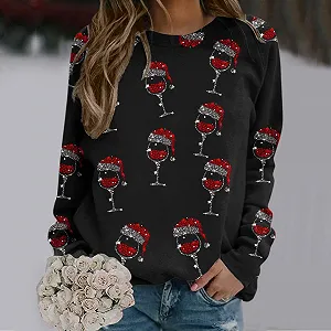 Винтажный Свитшот с круглым вырезом Lässiges Weinglas mit Weihnachtsmannmütze L
föwenzahn, Рождественский, Графический, Длинный рукав synthetic.ua - Фото 1