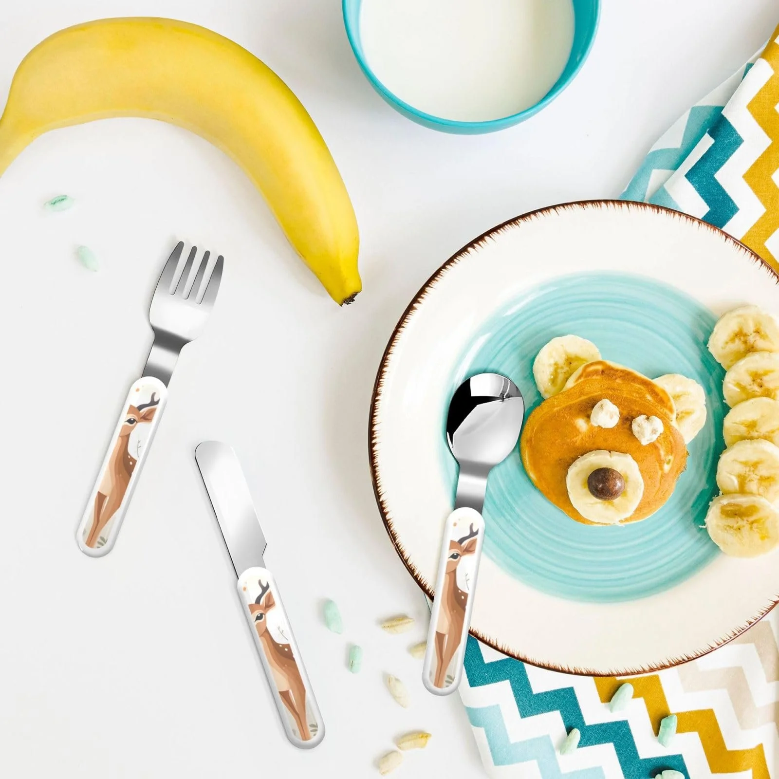 Дитячий набір столових приборів Маленький свіжий олень, фото №6 Дитячий набір столових приборів Маленький свіжий олень, фото №6