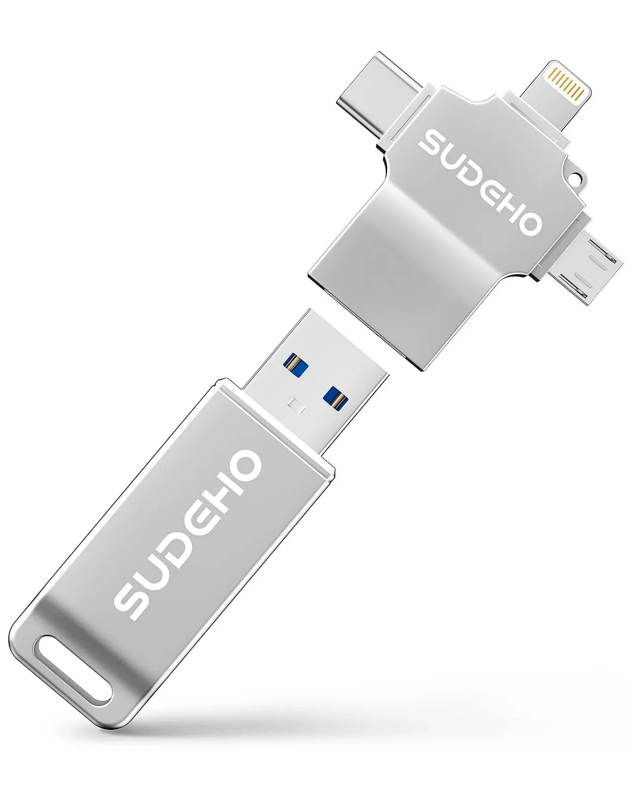 USB-флеш-накопичувач SUDEHO 256GB MFi Certified 4 in 1 USB 3.0 Сріблястий, фото №1 USB-флеш-накопичувач SUDEHO 256GB MFi Certified 4 in 1 USB 3.0 Сріблястий, фото №1