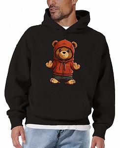 Худі MAKAYA з мотивом плюшевого ведмедика Пуловер з плюшевим ведмедиком Толстовка з капюшоном synthetic.ua - Фото 1