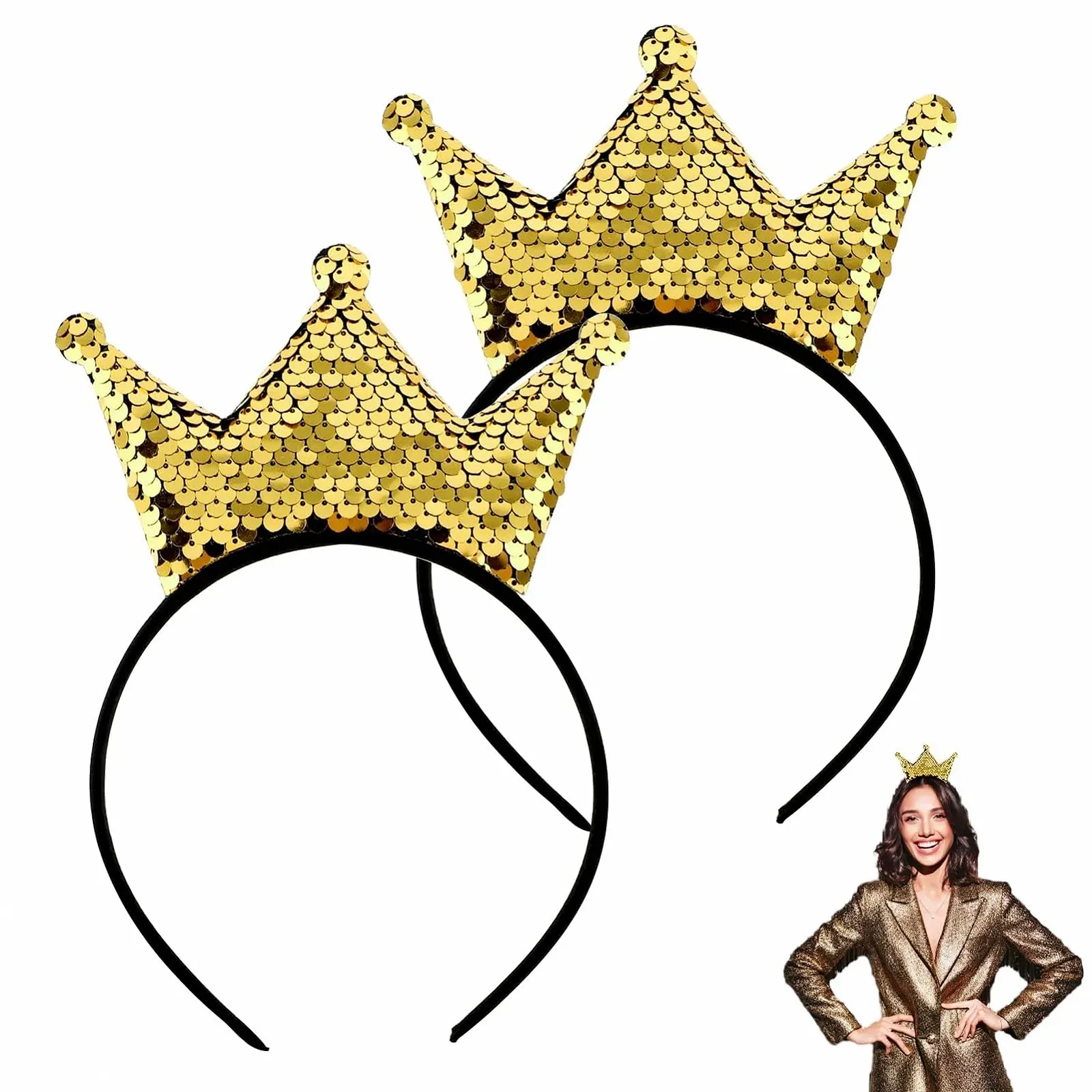 Набір із 2 блискучих обручів для волосся, фото №9