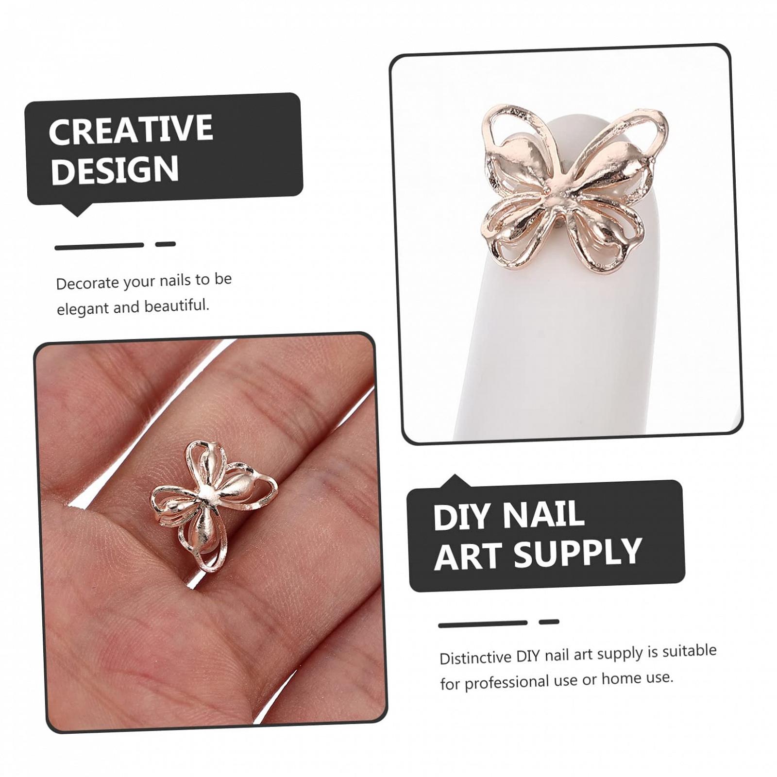 Патчи для ногтей Healeved Бабочки 3D, золотистый цвет, 30 шт, фото №5