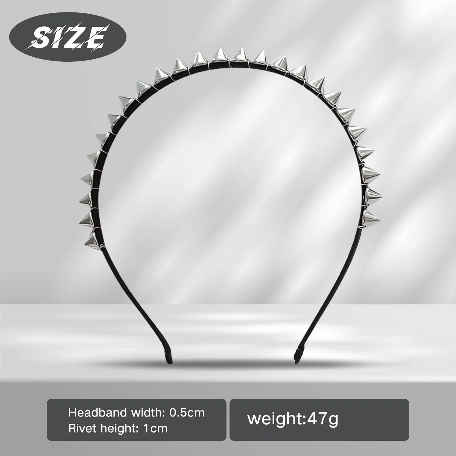 Обруч Металл Punk Pointed Studded 2 шт, фото №2