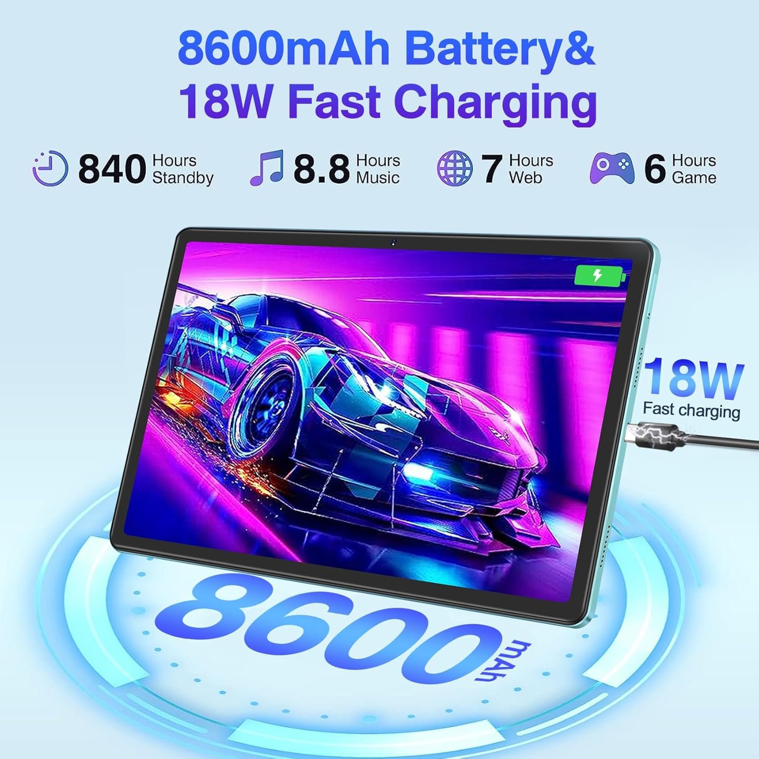 Планшет 11" 2K Dmoao D11 8+8/256Gb 8 ядер Android 13 8600 mAh Green, фото №2