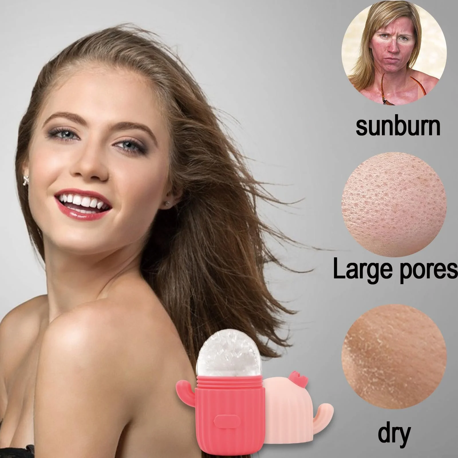 Кріоролер для обличчя Ice Face Roller силіконовий для звуження пор, фото №3