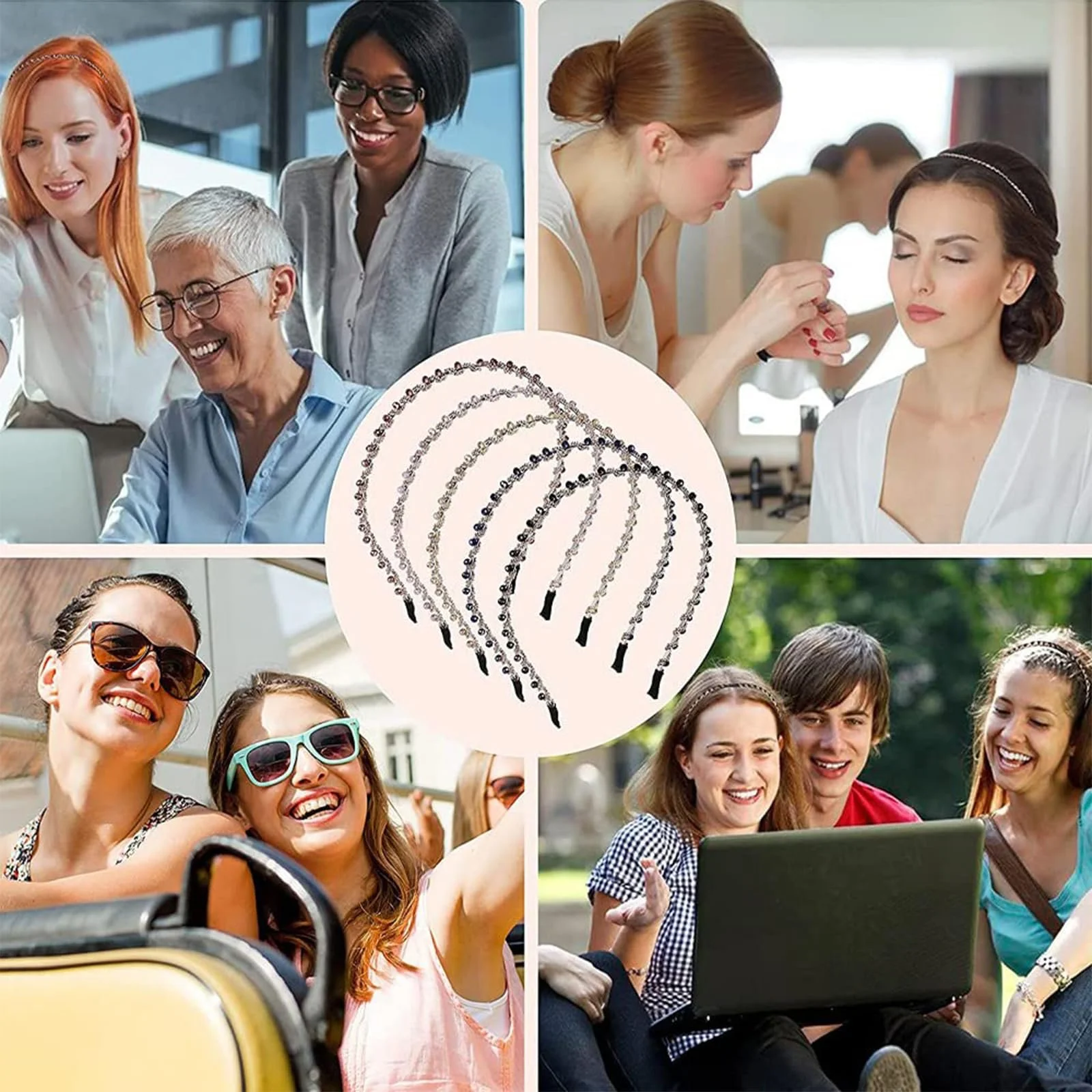 Обруч на голову Aililong Жіноча, набір з 5 штук, фото №7 Обруч на голову Aililong Жіноча, набір з 5 штук, фото №7