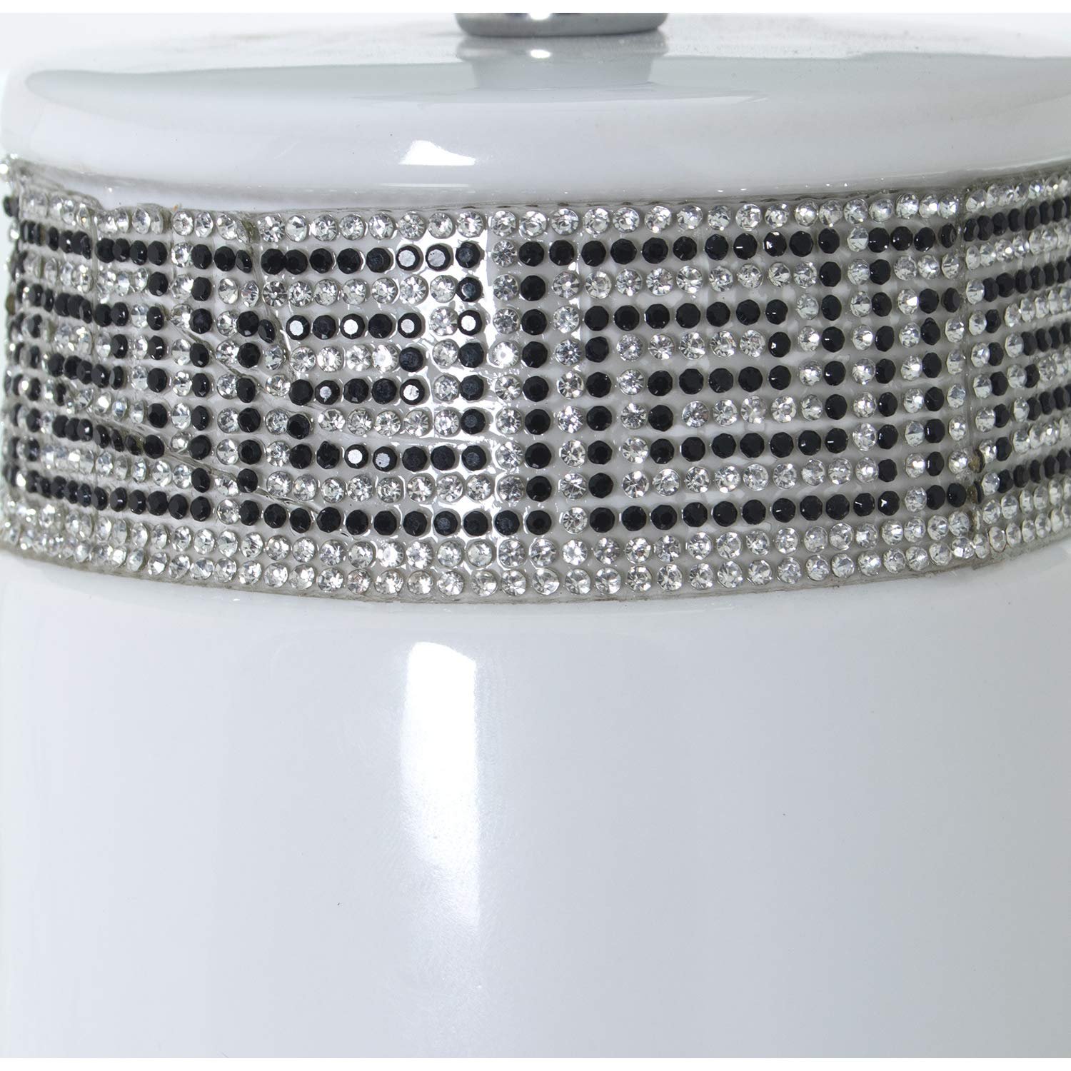 Настільна лампа DRW Керамічна зі стразами Біла 30 x 39 см, фото №3