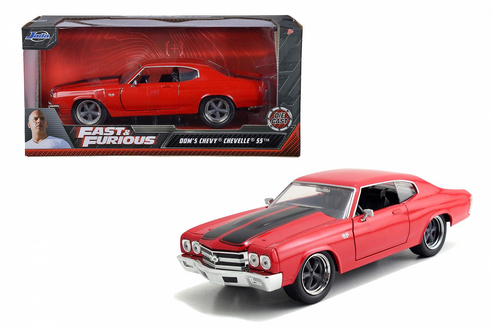Автомобіль Jada Toys Fast & Furious Dom's 1970 Chevy Chevelle SS Tuning Модель Масштаб 1:24 Відкриваються двері, капот та багажник Червоний, фото №7