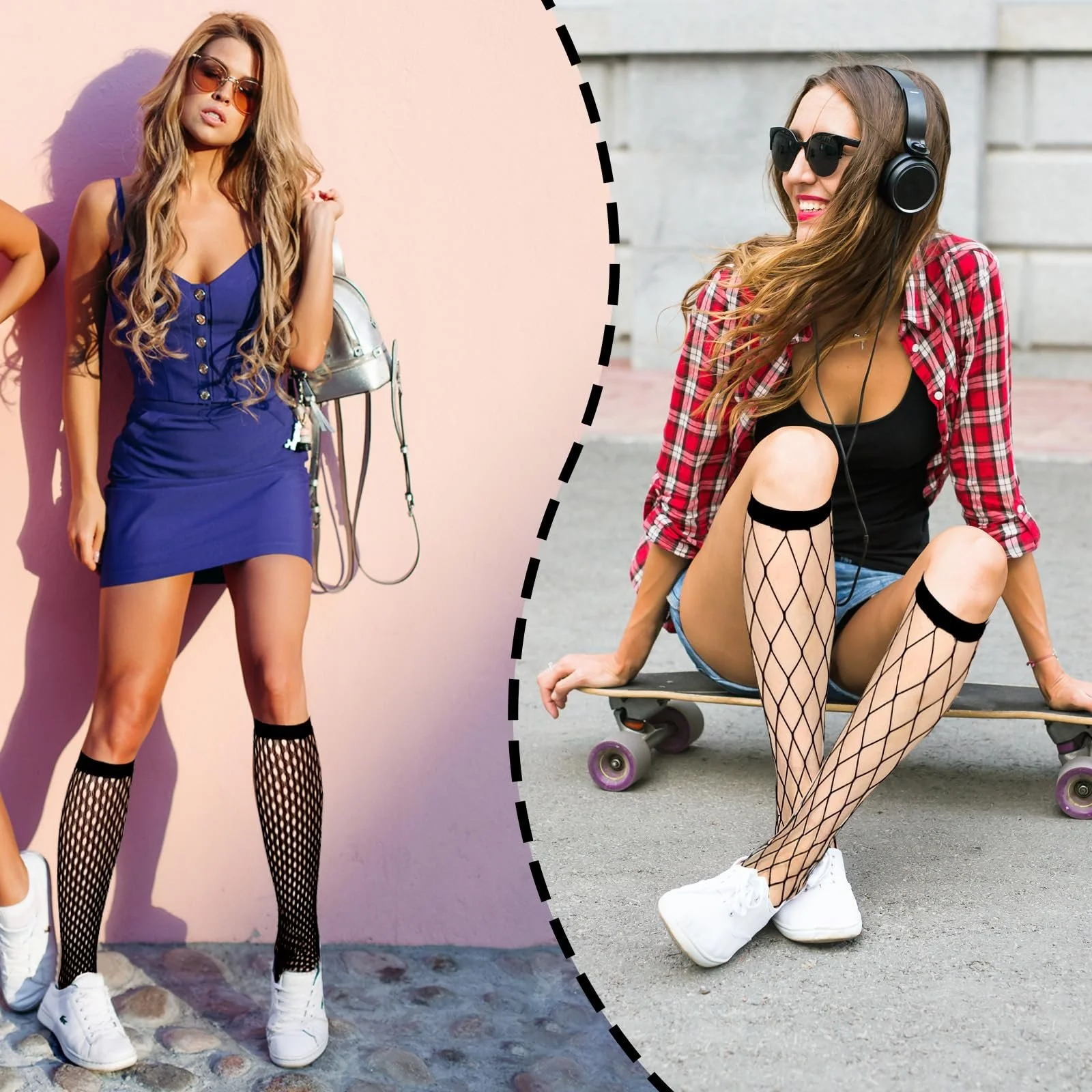 Шкарпетки нейлонові 4 пари Жіночі панчохи в сітку, фото №4